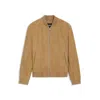 Hugo Boss Regular-fit Biker Jacket In Metis Suede In Brown