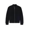 Hugo Boss Regular-fit Biker Jacket In Metis Suede In Blue