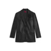 Hugo Boss Regular-fit Blazer In Faux Leather In Black