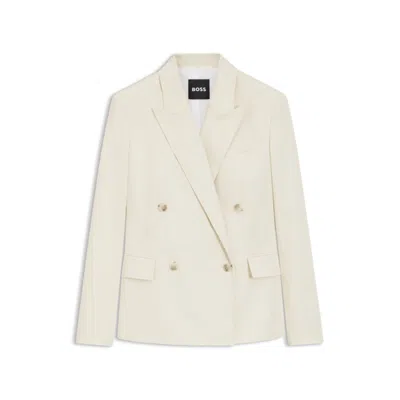 Hugo Boss Regular-fit Blazer In Stretch Cotton In Neutral