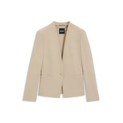 Hugo Boss Regular-fit Blazer In Stretch Jersey In Neutral