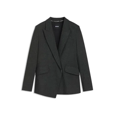 Hugo Boss Regular-fit Blazer With Concealed Closure