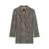 Hugo Boss Regular-fit Blazer With Herringbone Check In Gray