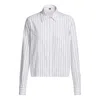 Hugo Boss Regular-fit Blouse In A Striped Cotton Blend In Multi