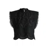 Hugo Boss Regular-fit Blouse In Cotton Broderie With Pleat Details In Black