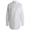 Hugo Boss Regular-fit Blouse In Cotton Poplin In White