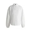 Hugo Boss Regular-fit Blouse In Cotton Poplin With Point Collar In White