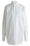 Hugo Boss Regular-fit Blouse In Cotton With Double B Monogram In White