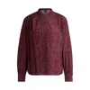 Hugo Boss Regular-fit Blouse In Snake-print Silk In Brown