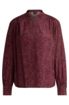 Hugo Boss Regular-fit Blouse In Snake-print Silk In Patterned