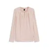Hugo Boss Regular-fit Blouse In Stretch Silk In Gray