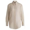 Hugo Boss Regular-fit Blouse In Striped Cotton In White