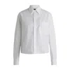 Hugo Boss Boss White Vertical Stripe Cotton Shirt In White