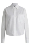 Hugo Boss Boss White Vertical Stripe Cotton Shirt