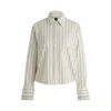 Hugo Boss Boss Brielle 1 Monday Stripe Crop Button-up Shirt In White