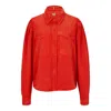 Hugo Boss Regular-fit Blouse With Popper Closures And Point Collar In Orange