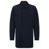 Hugo Boss Regular-fit Button-up Coat In Stretch Material In Blue