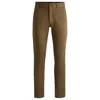 Hugo Boss Regular-fit Chinos In Stretch-cotton Satin In Green