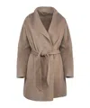 Hugo Boss Regular-fit Coat In A Double-faced Wool Blend In Brown