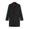 Hugo Boss Regular-fit Coat In Cavalry Twill In Black