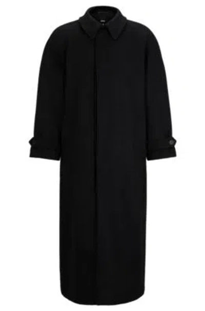 Hugo Boss Regular-fit Coat In Virgin Wool And Cashmere In Light Grey