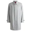 Hugo Boss Regular-fit Coat In Water-repellent Fabric In Grey
