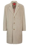 Hugo Boss Regular-fit Coat With Vintage-style Buttons In White
