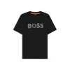 Hugo Boss Regular-fit Cotton T-shirt With Logo Artwork In Black