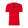 Hugo Boss Regular-fit Cotton T-shirt With Red Logo Label In Light Pink
