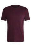 Hugo Boss Mercerised-cotton T-shirt In A Regular Fit In Dark Purple