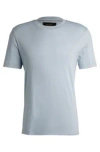 Hugo Boss Regular-fit Crew-neck T-shirt In Mercerized Cotton In Light Blue