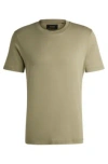 Hugo Boss Regular-fit Crew-neck T-shirt In Mercerized Cotton In Light Green