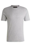 Hugo Boss Mercerised-cotton T-shirt In A Regular Fit In Light Grey