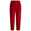 Hugo Boss Regular-fit Cropped Trousers In Crease-resistant Crepe In Red