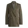 Hugo Boss Regular-fit Blazer In Melange Sharkskin In Multi