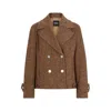 Hugo Boss Regular-fit Double-breasted Coat In Herringbone Tweed In Multi