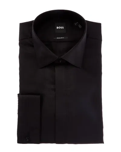 Hugo Boss Regular Fit Dress Shirt In Black