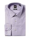 Hugo Boss Jason Slim Fit Long Sleeve Cotton Dress Shirt In Purple