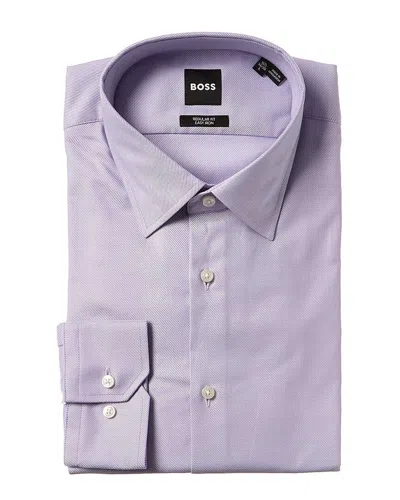 Hugo Boss Jason Slim Fit Long Sleeve Cotton Dress Shirt In Lavender