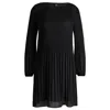 Hugo Boss Regular-fit Dress With Pliss Pleats And Crew Neckline In Black