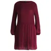 Hugo Boss Regular-fit Dress With Pliss Pleats And Crew Neckline In Pink