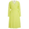 Hugo Boss Regular-fit Dress With Wrap Front And Button Cuffs In Yellow