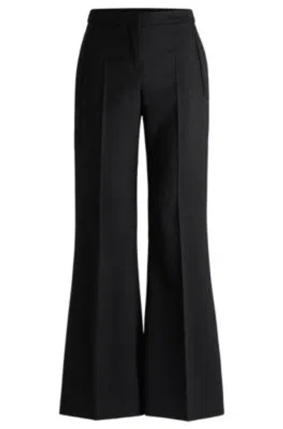 HUGO BOSS REGULAR-FIT FLARED TROUSERS IN WOOL TWILL