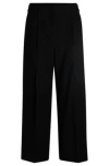 Hugo Boss Regular-fit High-waisted Trousers In Wool In Black