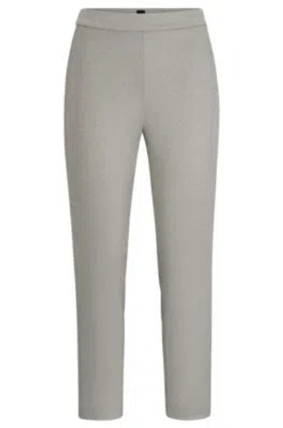 Hugo Boss Regular-fit High-waisted Trousers With Tapered Leg In Patterned