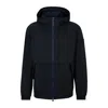 Hugo Boss Regular-fit Hooded Jacket In Air-mesh Stretch Fabric In Blue