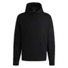 Hugo Boss Mens Black Logo-embroidered Pinstriped Cotton-blend Hoody Xxl In Black