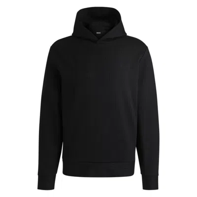 HUGO BOSS REGULAR-FIT HOODIE IN A PINSTRIPE COTTON