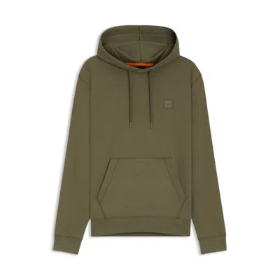 Hugo Boss Regular-fit Hoodie In Cotton Terry With Logo Patch