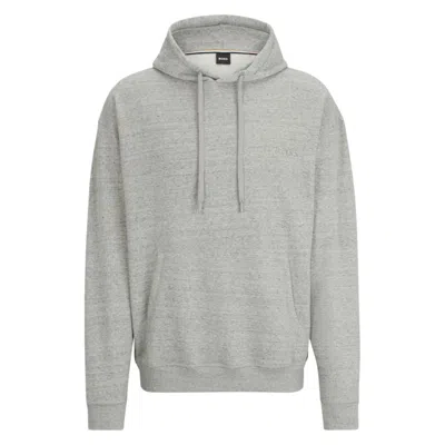 Hugo Boss Regular-fit Hoodie With Embroidered Logo In Grey